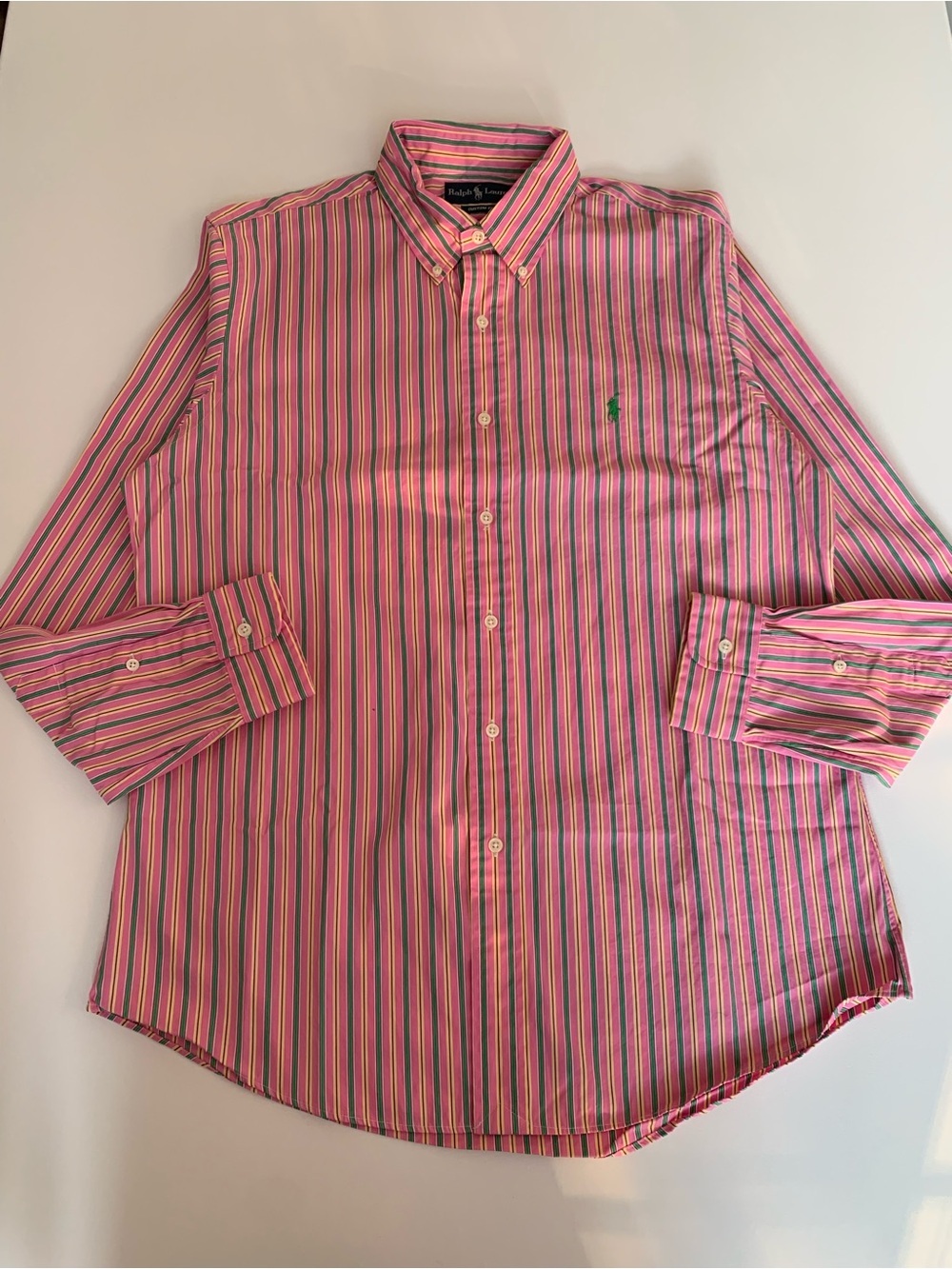 Ralph Lauren Pink Multi-Stripe Button-Down Shirt